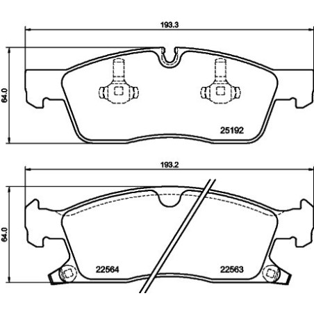 HELLA 8DB 355 039-961 Brzdové platničky Predné pre