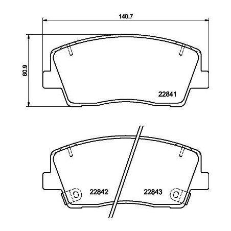 HELLA 8DB 355 039-921 Brake Pads Set Front for