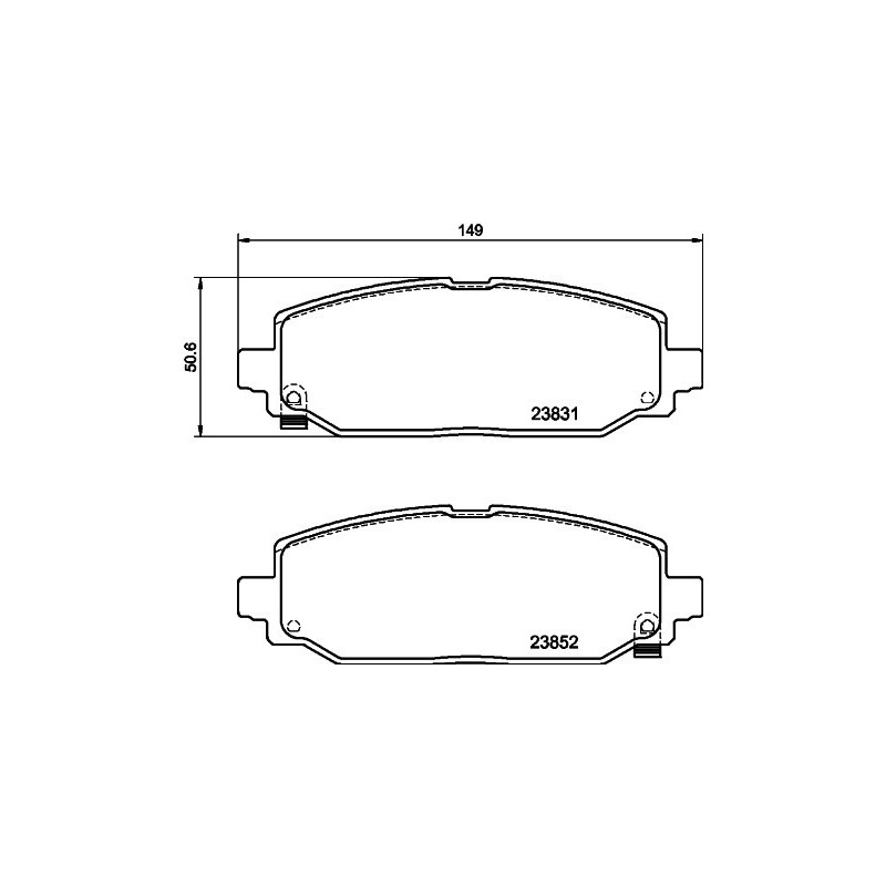 HELLA 8DB 355 040-021 Brzdové platničky Zadné pre