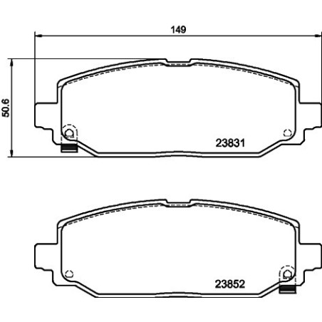 HELLA 8DB 355 040-021 Pastillas de freno Trasero para