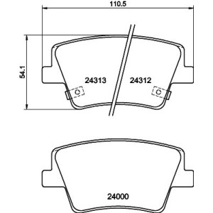 HELLA 8DB 355 040-041 Brake Pads Set Rear for