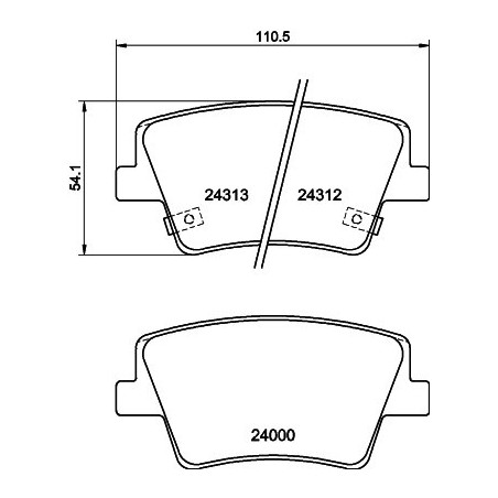 HELLA 8DB 355 040-041 Pastillas de freno Trasero para