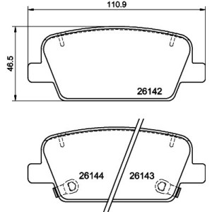 HELLA 8DB 355 040-081 Brzdové platničky Zadné pre