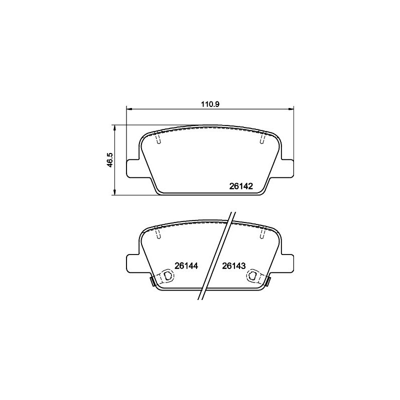 HELLA 8DB 355 040-081 Brzdové platničky Zadné pre