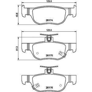 HELLA 8DB 355 040-101 Brzdové platničky Zadné pre