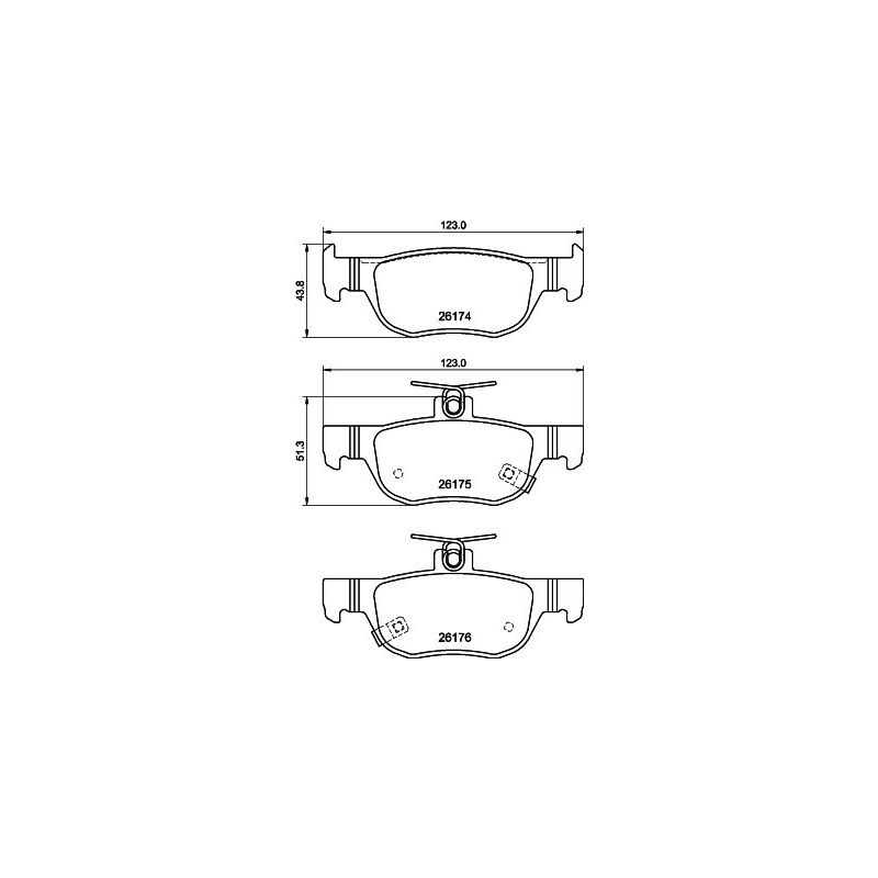 HELLA 8DB 355 040-101 Pastillas de freno Trasero para