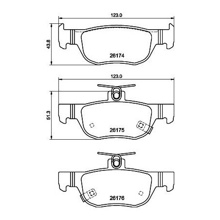 HELLA 8DB 355 040-101 Klocki hamulcowe Tył dla
