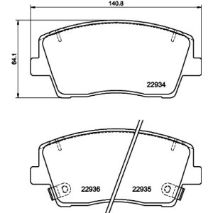 HELLA 8DB 355 040-111 Pastillas de freno Delantero para