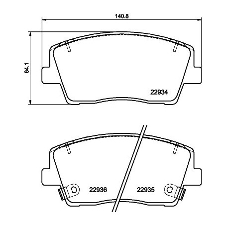 HELLA 8DB 355 040-111 Brzdové platničky Predné pre