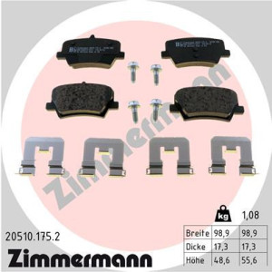 ZIMMERMANN 20510.175.2 Plaquettes de frein Arrière pour