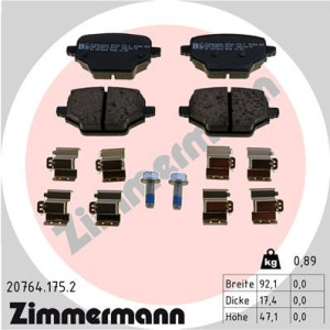 ZIMMERMANN 20764.175.2 Brzdové platničky Zadné pre