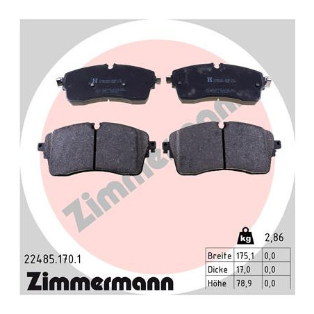ZIMMERMANN 22485.170.1 Brake Pads Set Front for