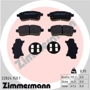 ZIMMERMANN 22824.150.1 Klocki hamulcowe Przód dla