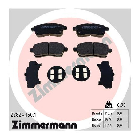 ZIMMERMANN 22824.150.1 Bremsbeläge Vorne für