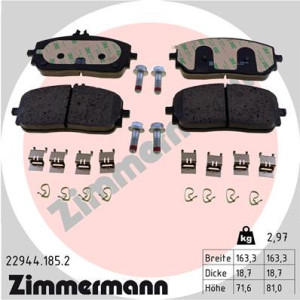 ZIMMERMANN 22944.185.2 Brzdové platničky Predné pre