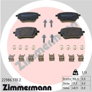 ZIMMERMANN 22986.170.2 Brzdové platničky Zadné pre