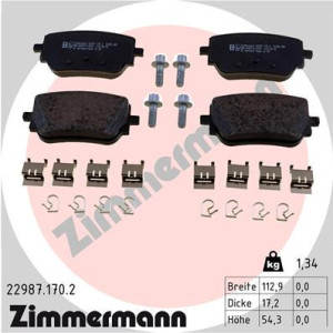 ZIMMERMANN 22987.170.2 Brzdové platničky Zadné pre