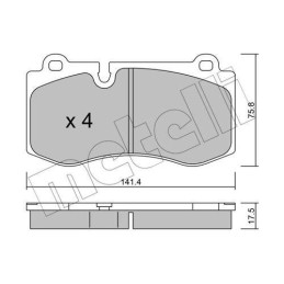 FRONT Brake Pads for Mercedes-Benz METELLI 22-0669-0