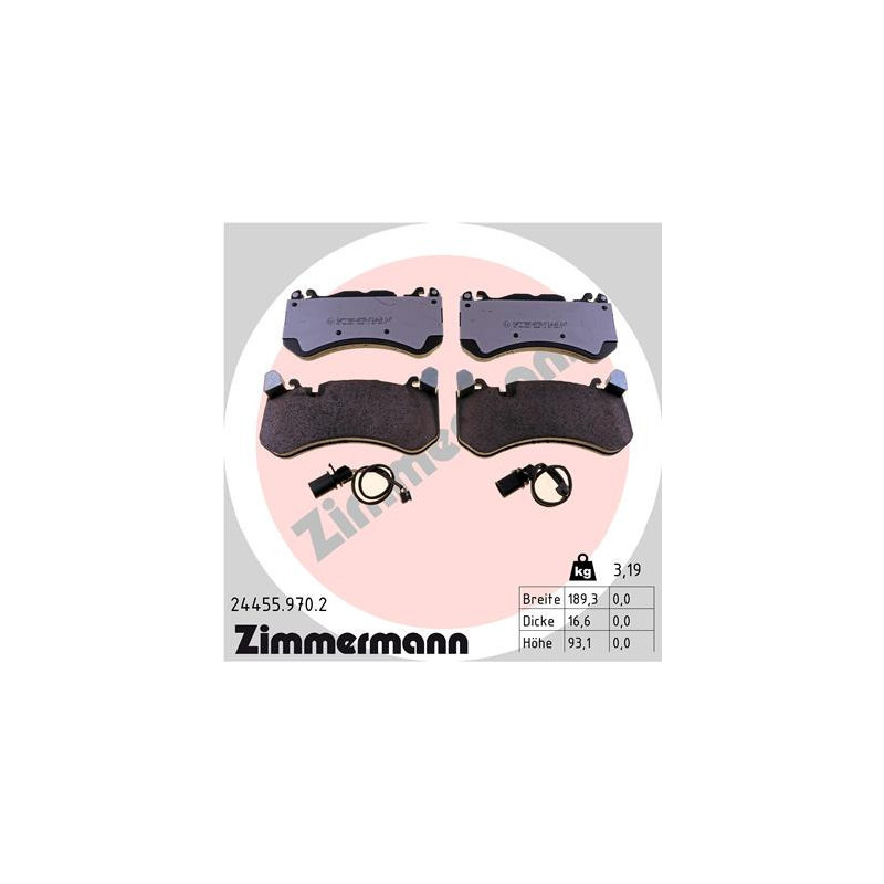 ZIMMERMANN 24455.970.2 Pastiglie freno Anteriore per