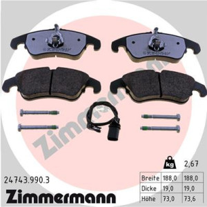 ZIMMERMANN 24743.990.3 Brzdové platničky Predné pre