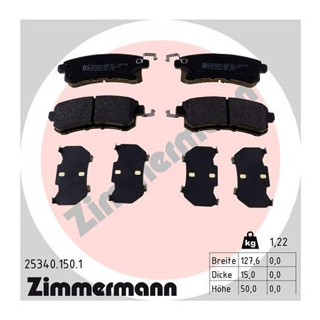 ZIMMERMANN 25340.150.1 Bremsbeläge Hinten für