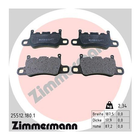 ZIMMERMANN 25512.180.1 Klocki hamulcowe Tył dla
