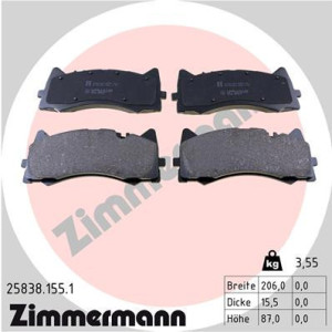 ZIMMERMANN 25838.155.1 Pastillas de freno Delantero para