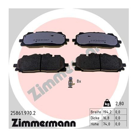 ZIMMERMANN 25861.970.2 Klocki hamulcowe