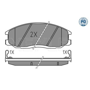 MEYLE 025 235 6916/PD Brzdové destičky přední pro H-1 Rexton Actyon Kyron Santa Fe Trajet XG