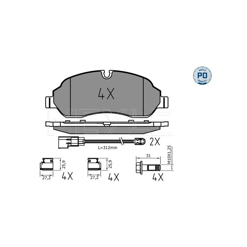 MEYLE 025 220 3417/PD Plaquettes de frein avant pour Ford Transit