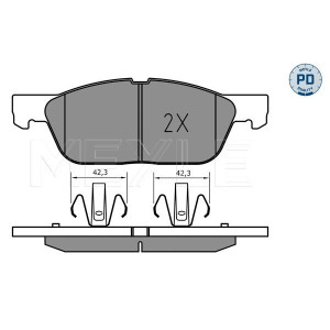 MEYLE 025 224 1219 Brzdové destičky přední pro Galaxy S-Max Edge