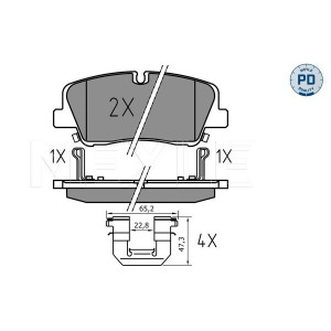 MEYLE 025 224 1817/PD Pastiglie freno posteriore per Hyundai H350