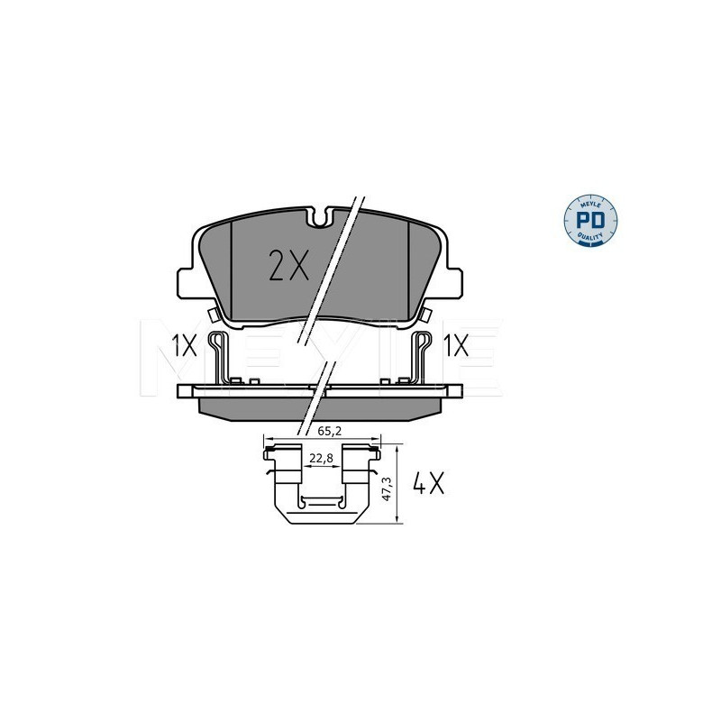 MEYLE 025 224 1817/PD Brzdové platničky zadné pre Hyundai H350