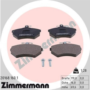 ZIMMERMANN 20168.160.1 Pastillas de freno Delantero para