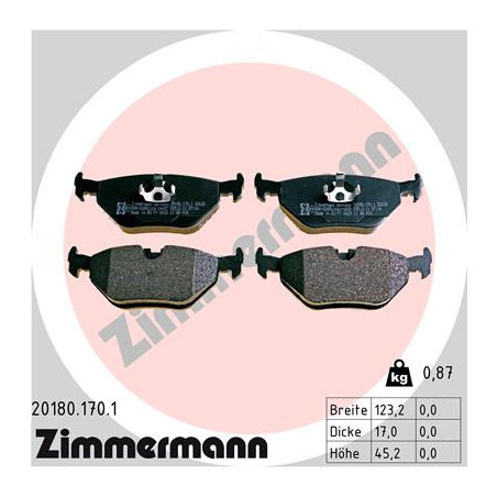 ZIMMERMANN 20180.170.1 Brzdové platničky Zadné pre