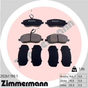 ZIMMERMANN 20261.190.1 Brzdové platničky Predné pre