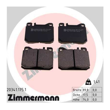ZIMMERMANN 20341.175.1 Brake Pads Set Front for
