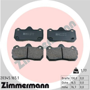 ZIMMERMANN 20345.165.1 Pastiglie freno Anteriore per