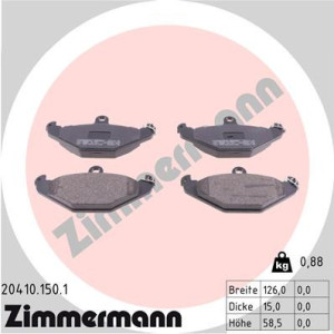 ZIMMERMANN 20410.150.1 Pastillas de freno Trasero para
