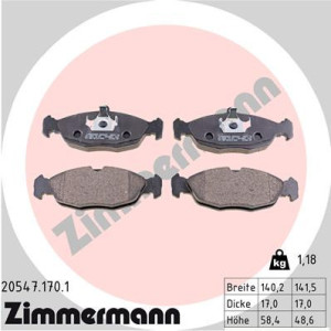 ZIMMERMANN 20547.170.1 Pastillas de freno Delantero para