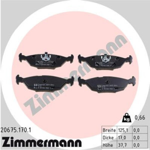 ZIMMERMANN 20675.170.1 Brake Pad Set Rear for