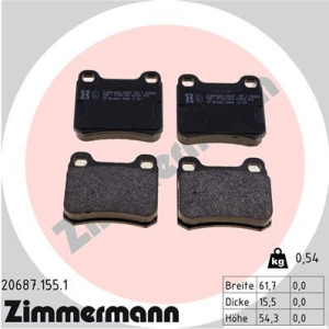 ZIMMERMANN 20687.155.1 Plaquettes de frein Arrière pour