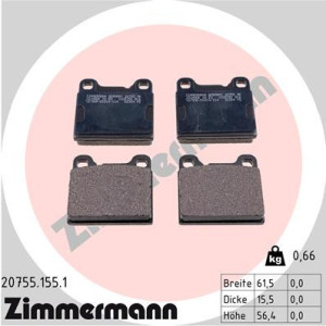 ZIMMERMANN 20755.155.1 Brzdové platničky Zadné pre
