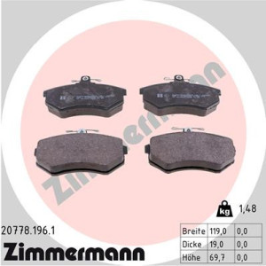 ZIMMERMANN 20778.196.1 Brzdové platničky Predné pre
