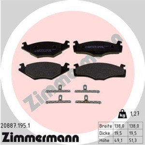 ZIMMERMANN 20887.195.1 Brzdové platničky Predné pre