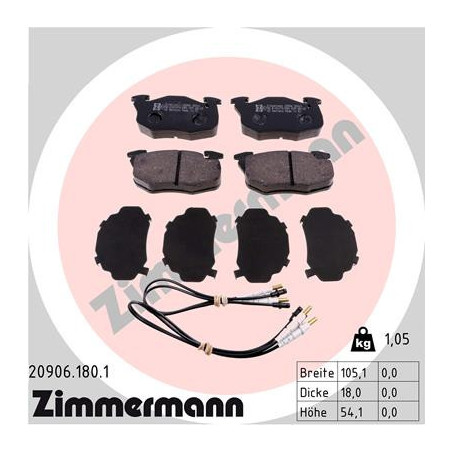 ZIMMERMANN 20906.180.1 Bremsbeläge