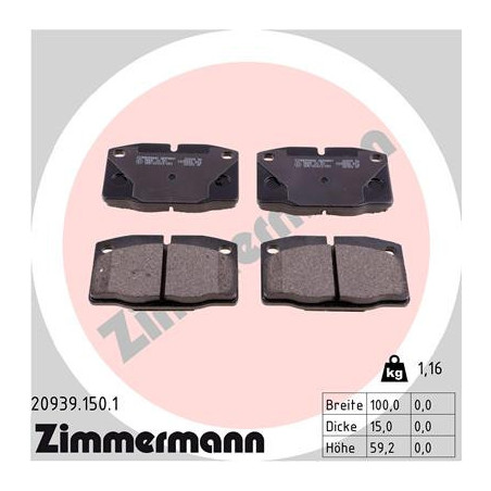 ZIMMERMANN 20939.150.1 Pastiglie freno