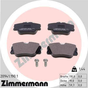 ZIMMERMANN 20941.190.1 Brake Pads Set Front for