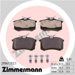ZIMMERMANN 20961.152.1 Brake Pads Set Rear for