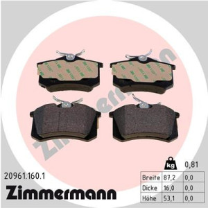 ZIMMERMANN 20961.160.1 Plaquettes de frein